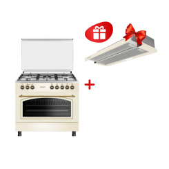 Комплект Плита DAUSCHER E9425BJ + Вытяжка DAUSCHER DCH-8900BEJ
