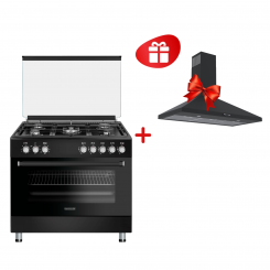 Комплект Плита DAUSCHER E9434-BL + Вытяжка DAUSCHER DCH-1590BL