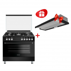 Комплект Плита DAUSCHER E9434-BL + Вытяжка DAUSCHER DCH-8900BLA