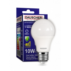 Лампа LED A60 10W  E27 6400К 90lm/w  (DAUSCHER)