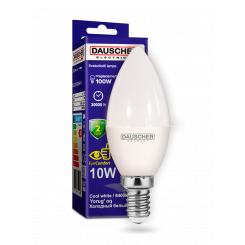 Лампа LED C35 10W    E14 6400K 90lm/w (DAUSCHER)