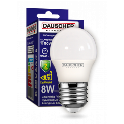 Лампа LED G45 8W    E27 6500K 90lm/w (DAUSCHER)